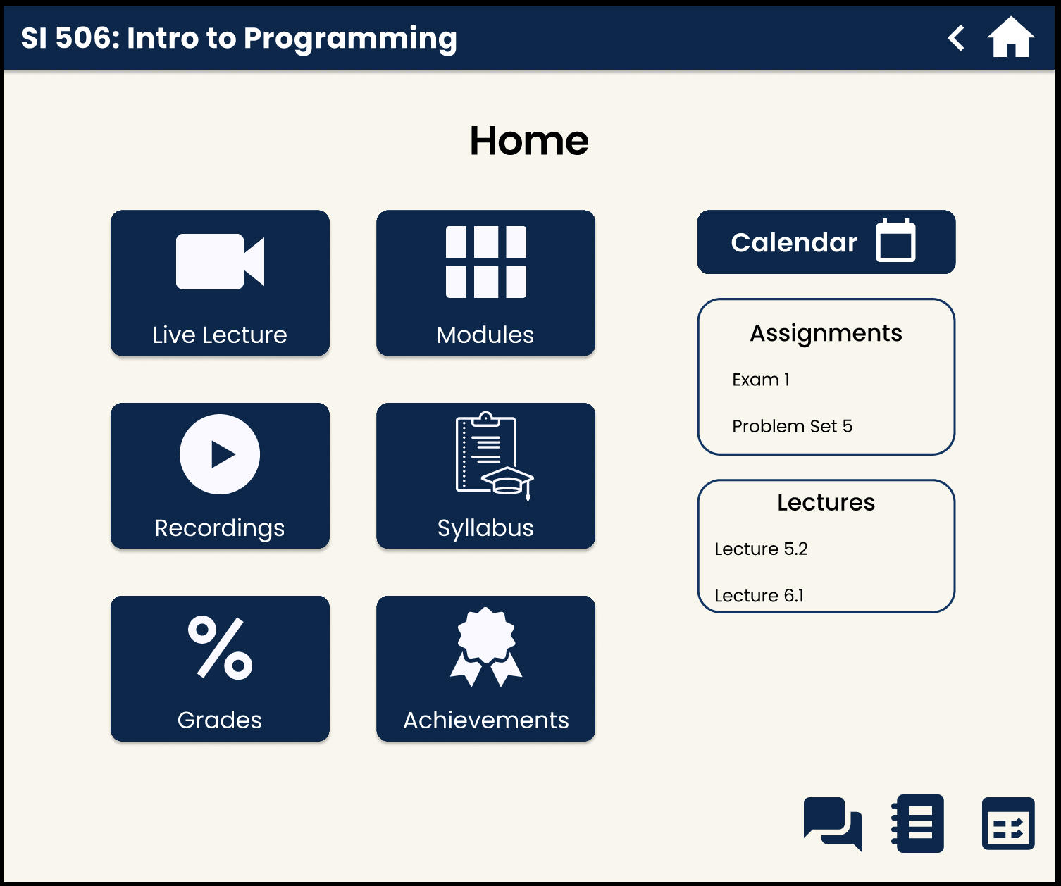 SI 699 learning hub dashboard